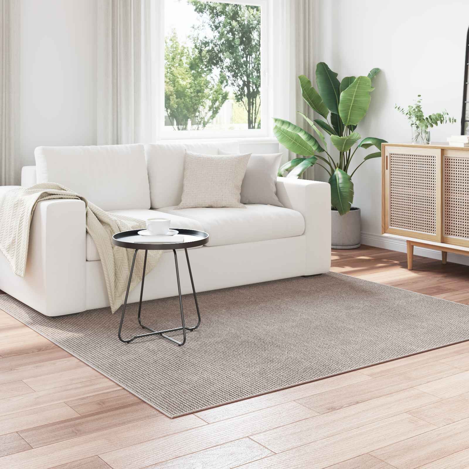 vidaXL Килим за вътрешно помещение LUGO Крем и Тауpe 120 x 120 cm