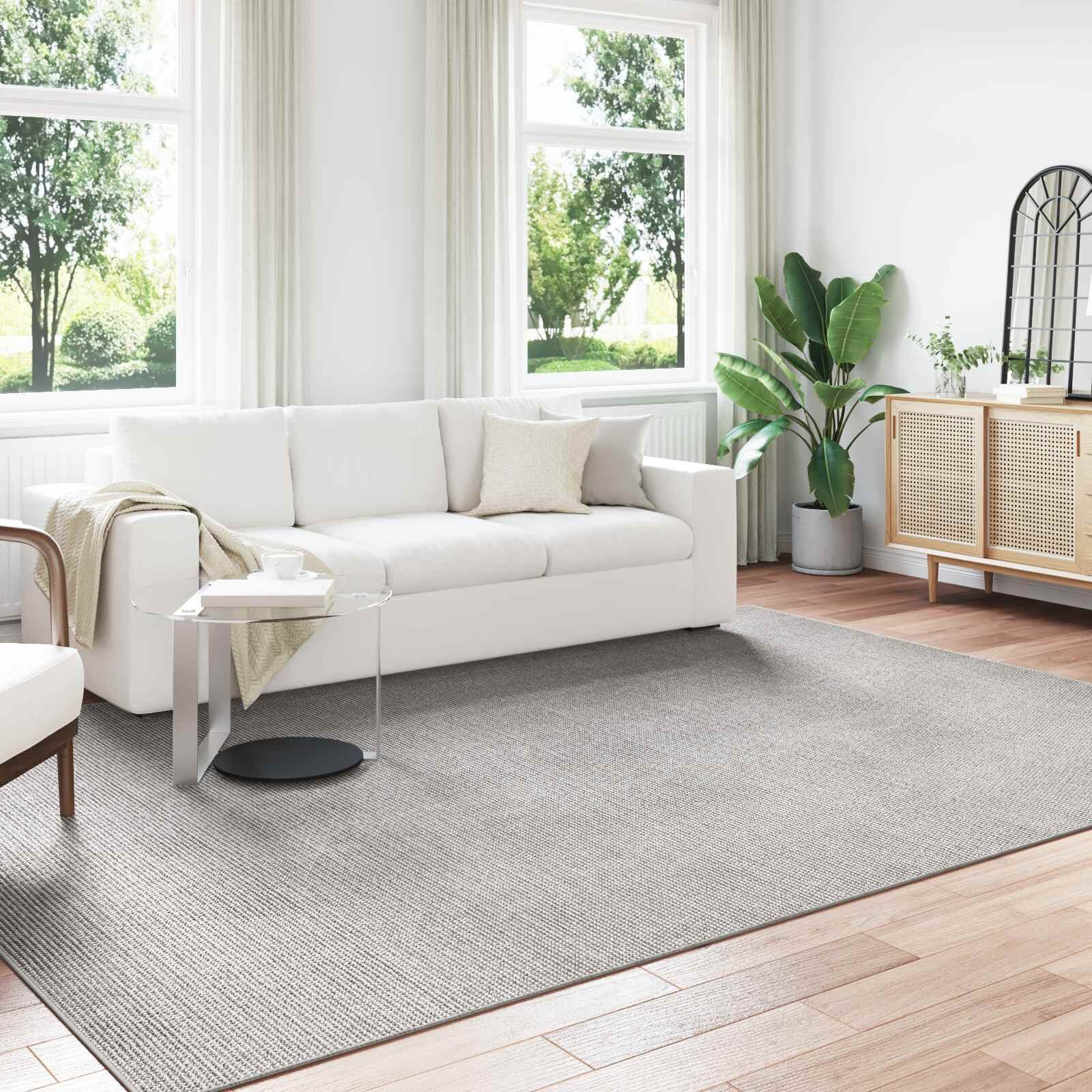 vidaXL Килим за вътрешно помещение LUGO Кремав и сив 280 x 200 см