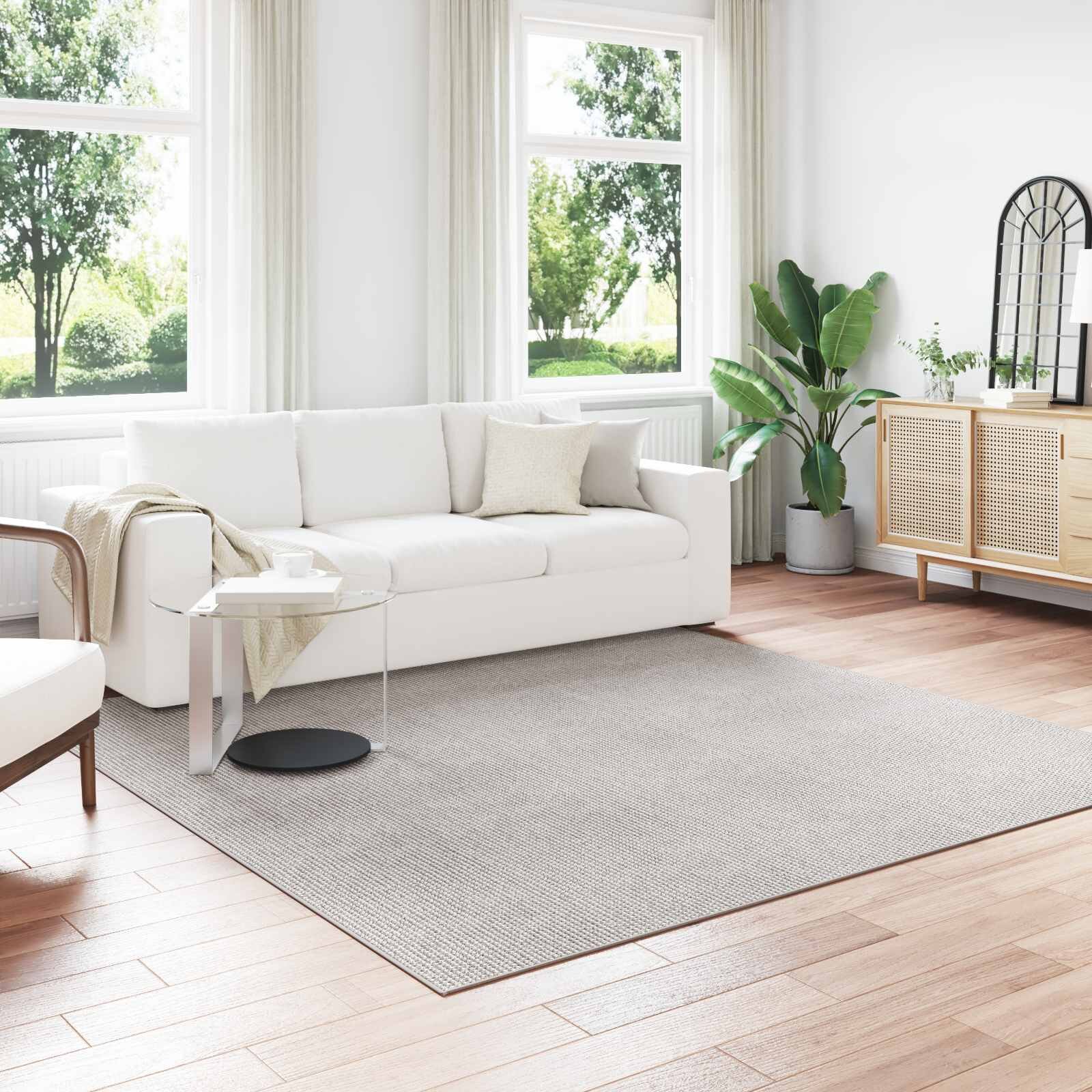 vidaXL Килим за вътрешно помещение LUGO Кремаво 240 x 240 cm Полиестер