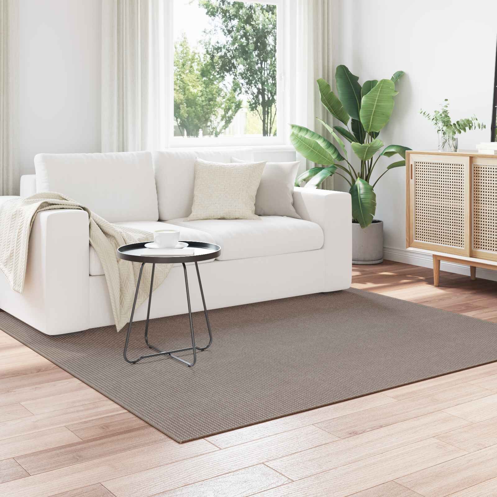 vidaXL Килим за вътрешно помещение LUGO Таупе 200 x 200 cm Полиестер