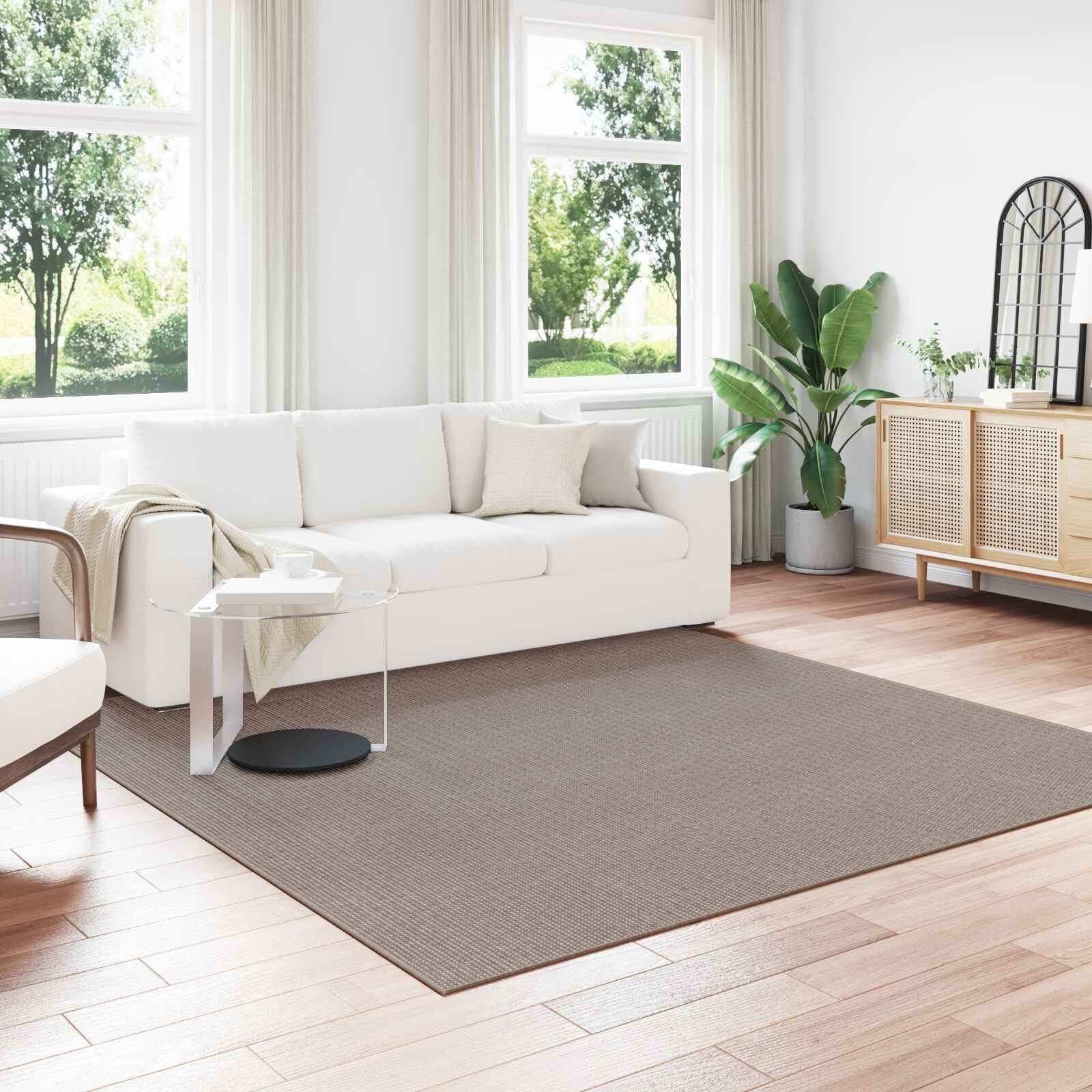 vidaXL Килим за вътрешно помещение LUGO Таупе 240 x 240 cm Полиестер