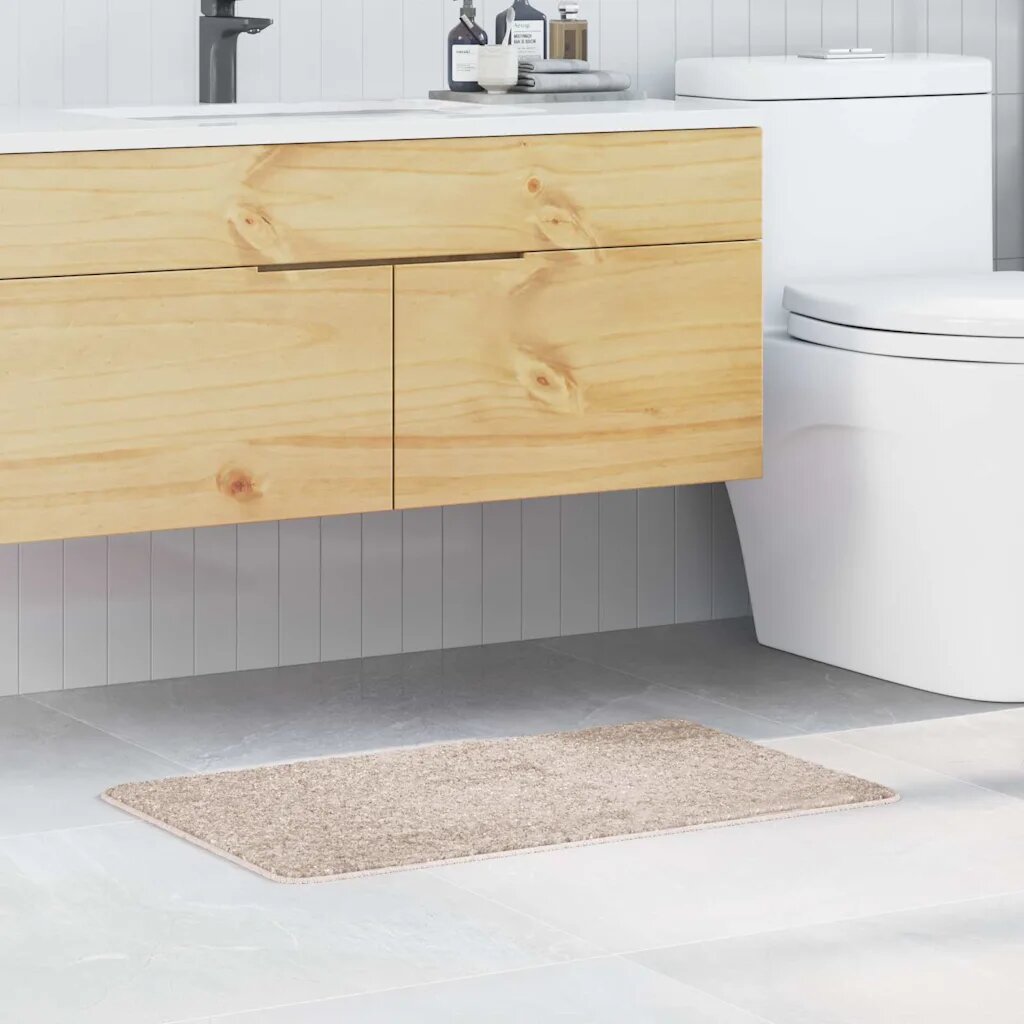 vidaXL Килимче за баня с антихлъзгаща повърхност Крем 50 x 80 cm ПП