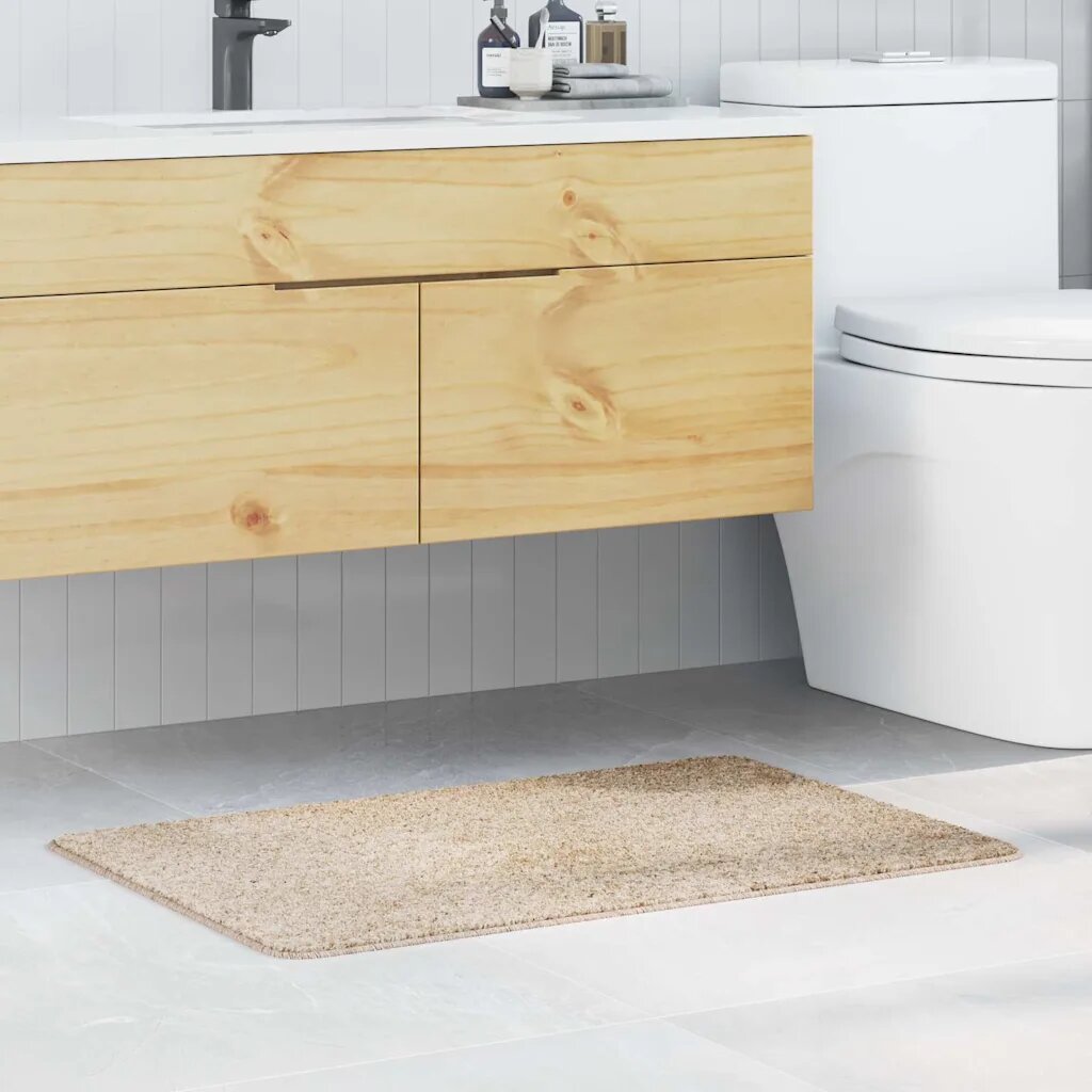 vidaXL Килимче за баня с антихлъзгаща повърхност Крем 60 x 90 cm ПП