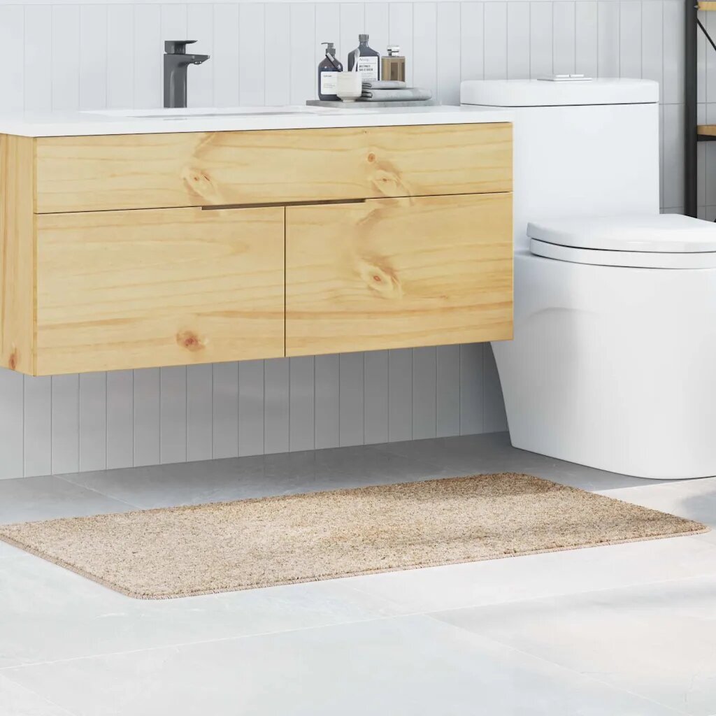 vidaXL Килимче за баня с антихлъзгаща повърхност Крем 70 x 120 cm ПП