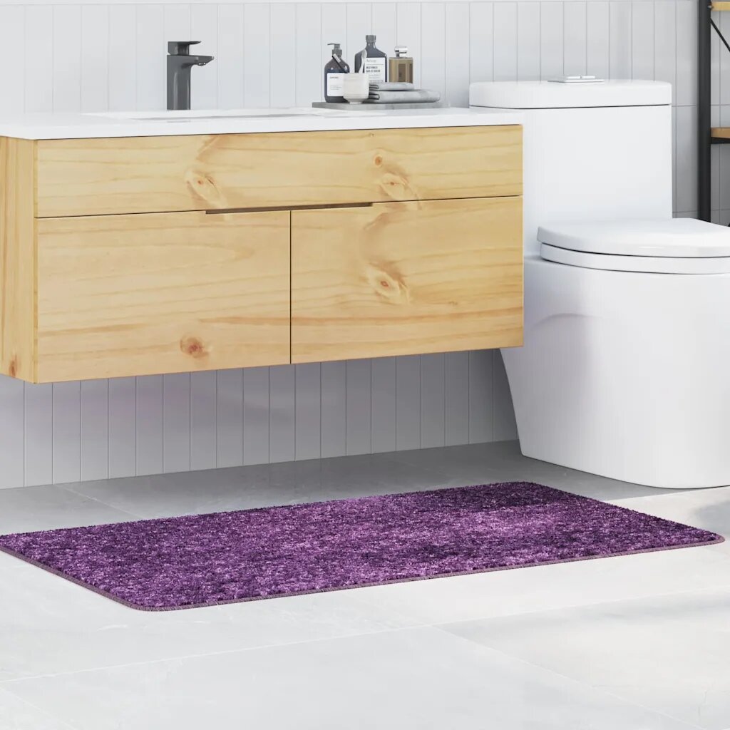 vidaXL Килимче за баня с антихлъзгаща повърхност Лилаво 70 x 120 cm ПП