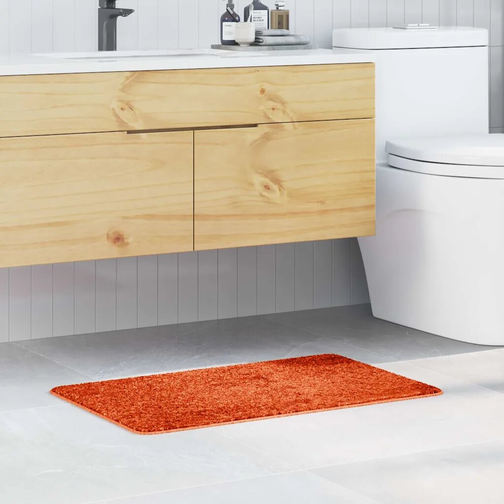 vidaXL Килимче за баня с антихлъзгаща повърхност Оранжево 50 x 80 cm
