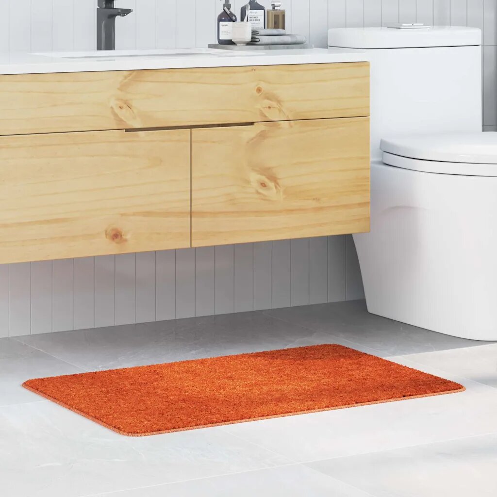 vidaXL Килимче за баня с антихлъзгаща повърхност Оранжево 60 x 90 cm