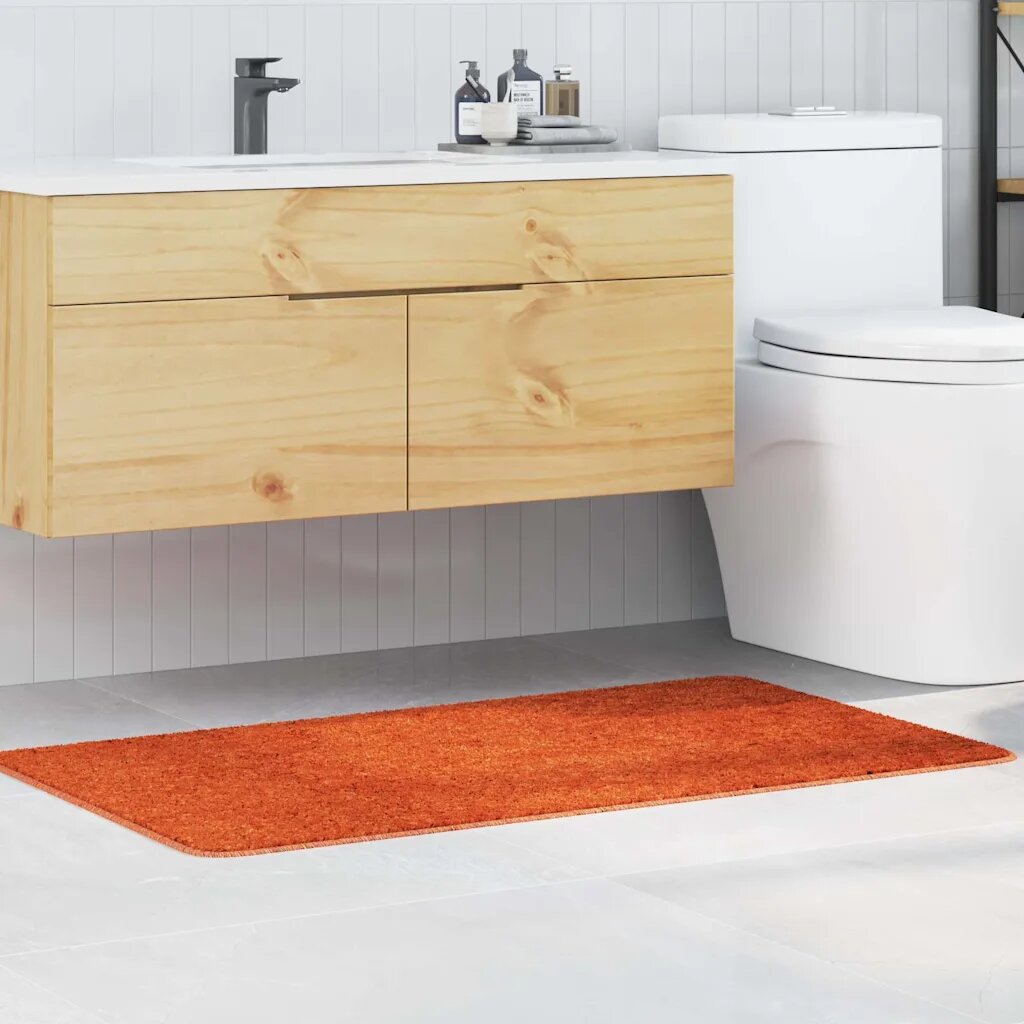 vidaXL Килимче за баня с антихлъзгаща повърхност Оранжево 70 x 120 cm