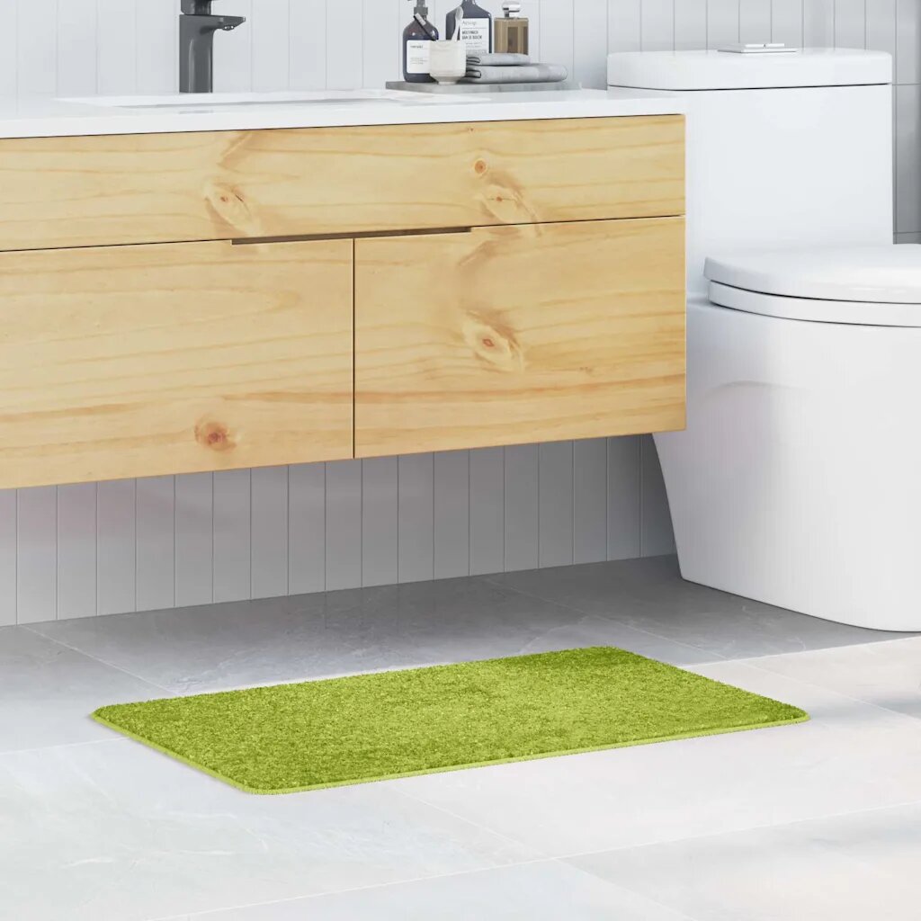 vidaXL Килимче за баня с антихлъзгаща повърхност Зелен 50 x 80 cm ПП