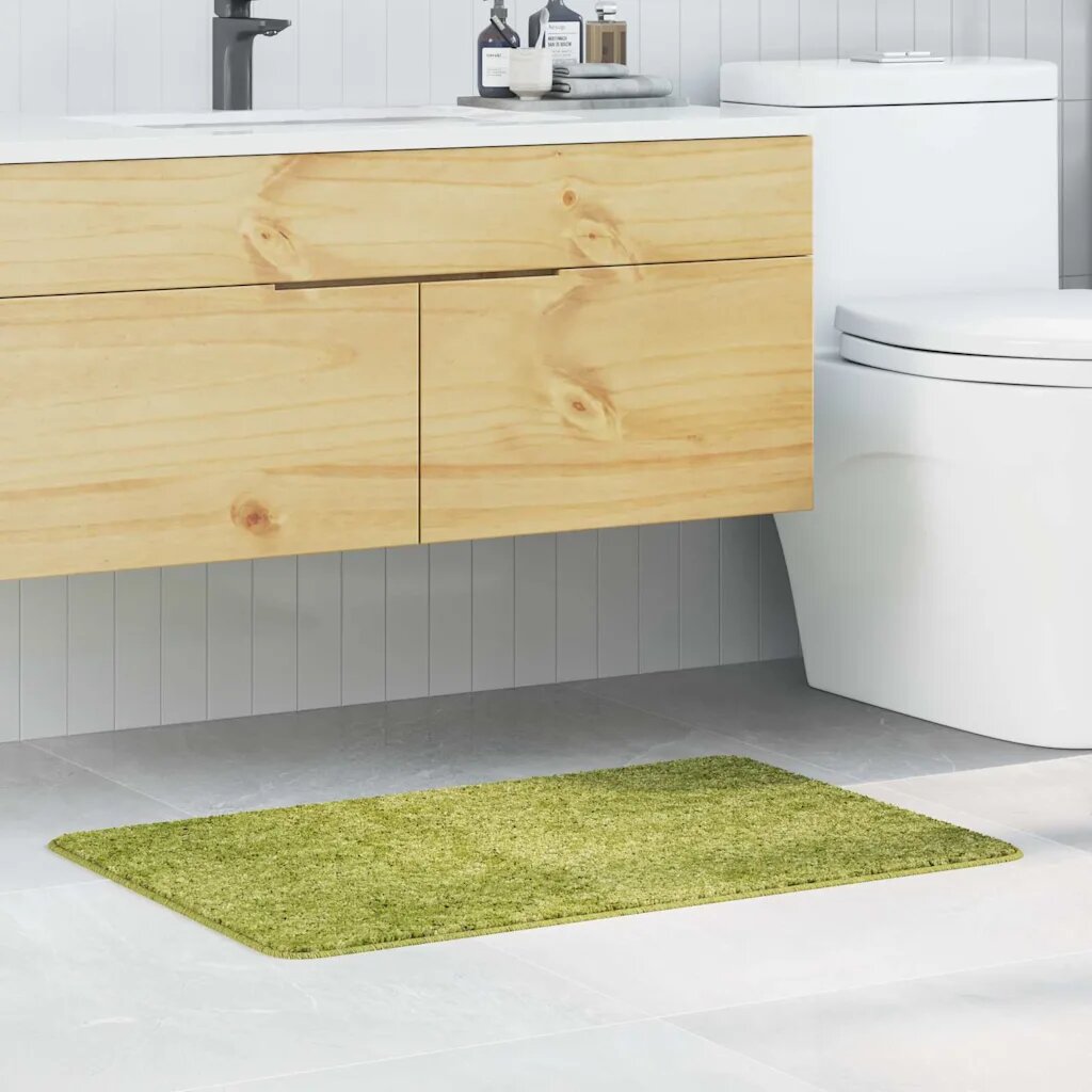 vidaXL Килимче за баня с антихлъзгаща повърхност Зелен 60 x 90 cm ПП