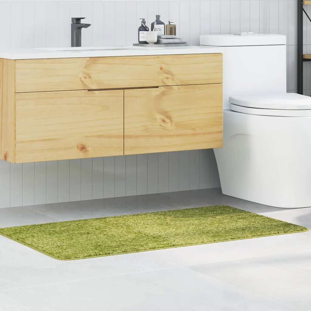 vidaXL Килимче за баня с антихлъзгаща повърхност Зелен 70 x 120 cm ПП