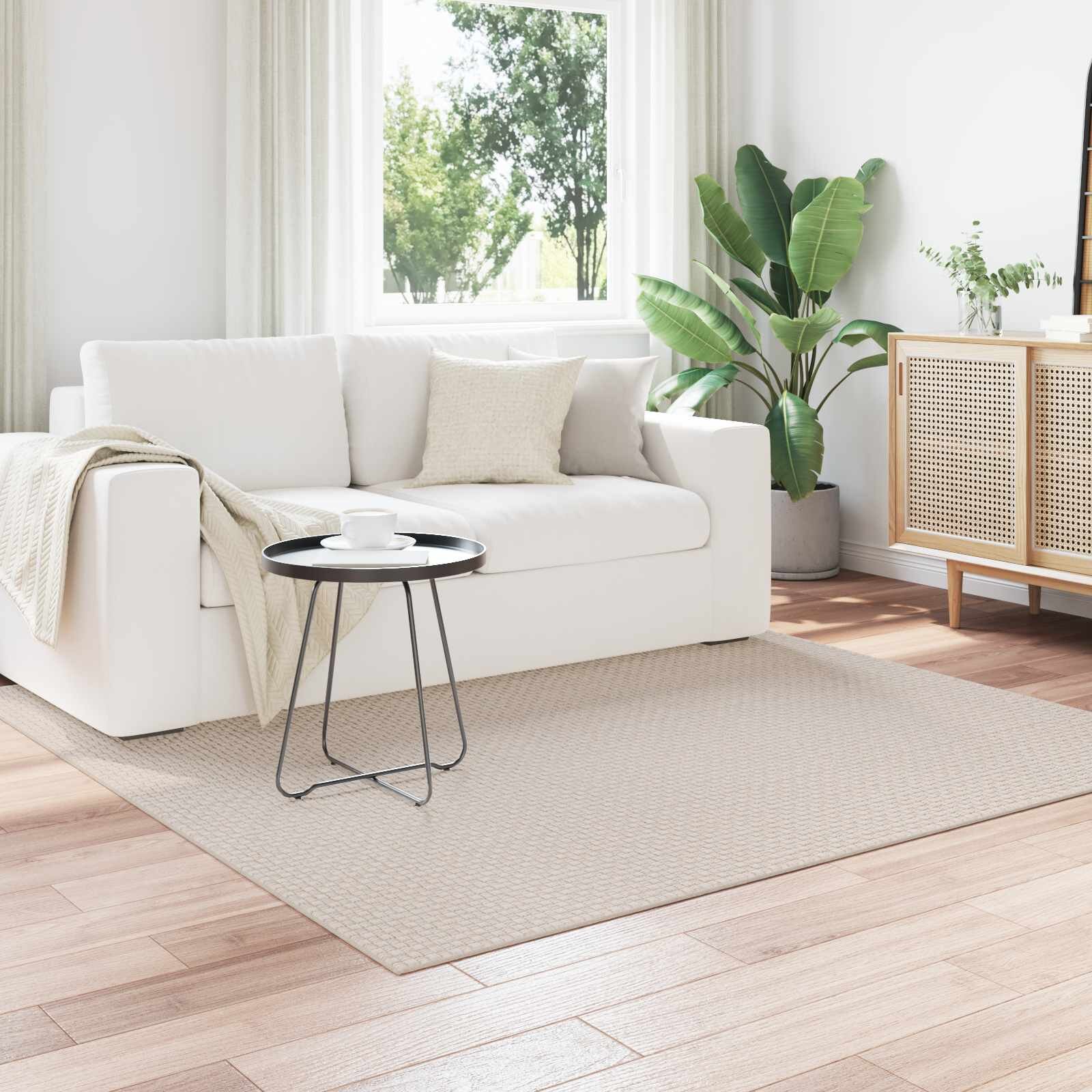 vidaXL Килими за помещение Квадратна FARO Крем 200 x 200 cm Полиестер
