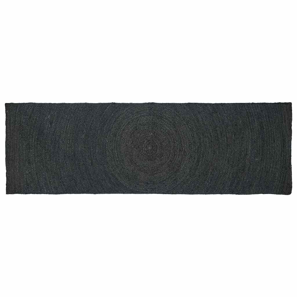 vidaXL Килими за помещение Тъмносиво 80 x 300 cm юта