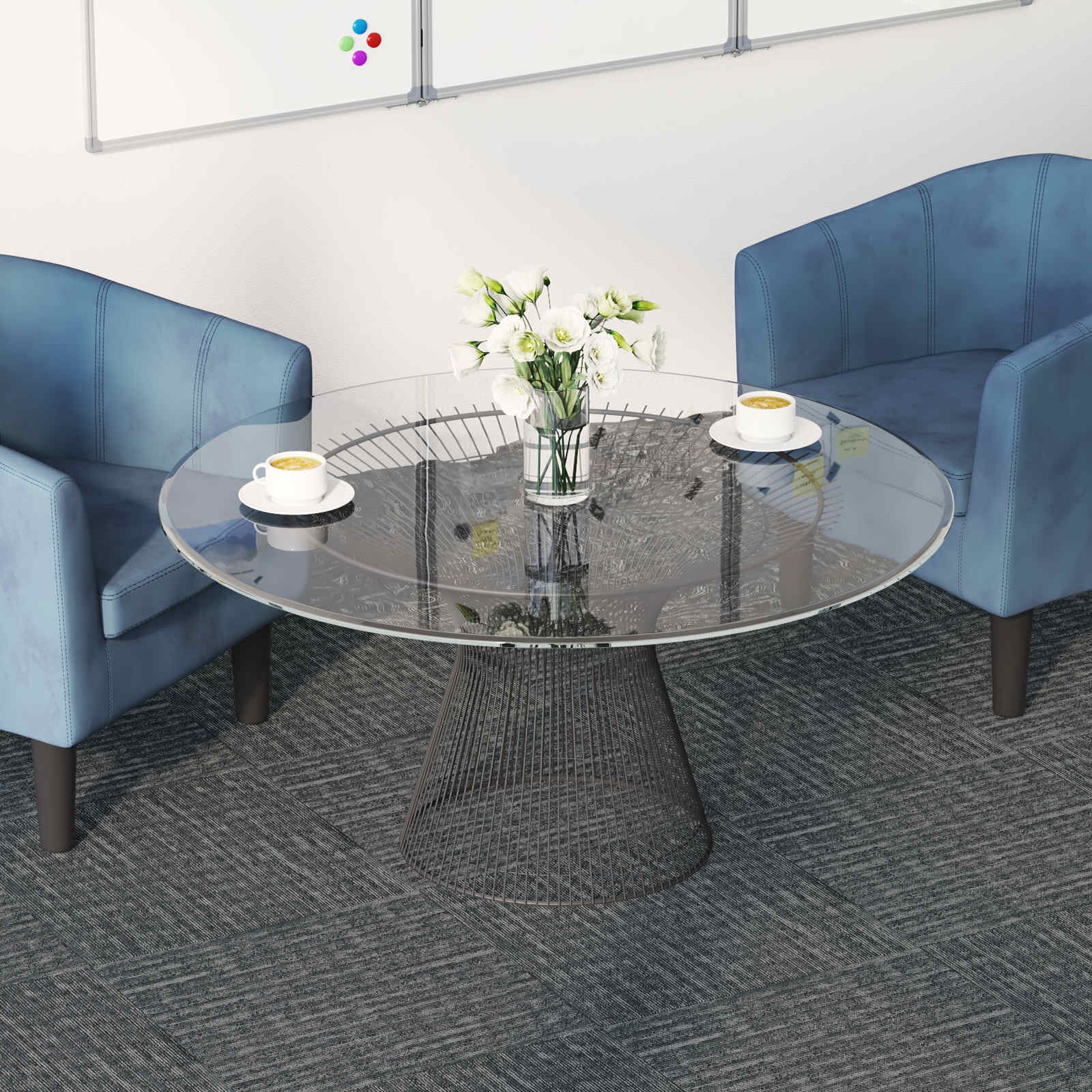 vidaXL Килимна плочка Бетонно сиво 50 x 50 cm 36 бр. ПП и Битум