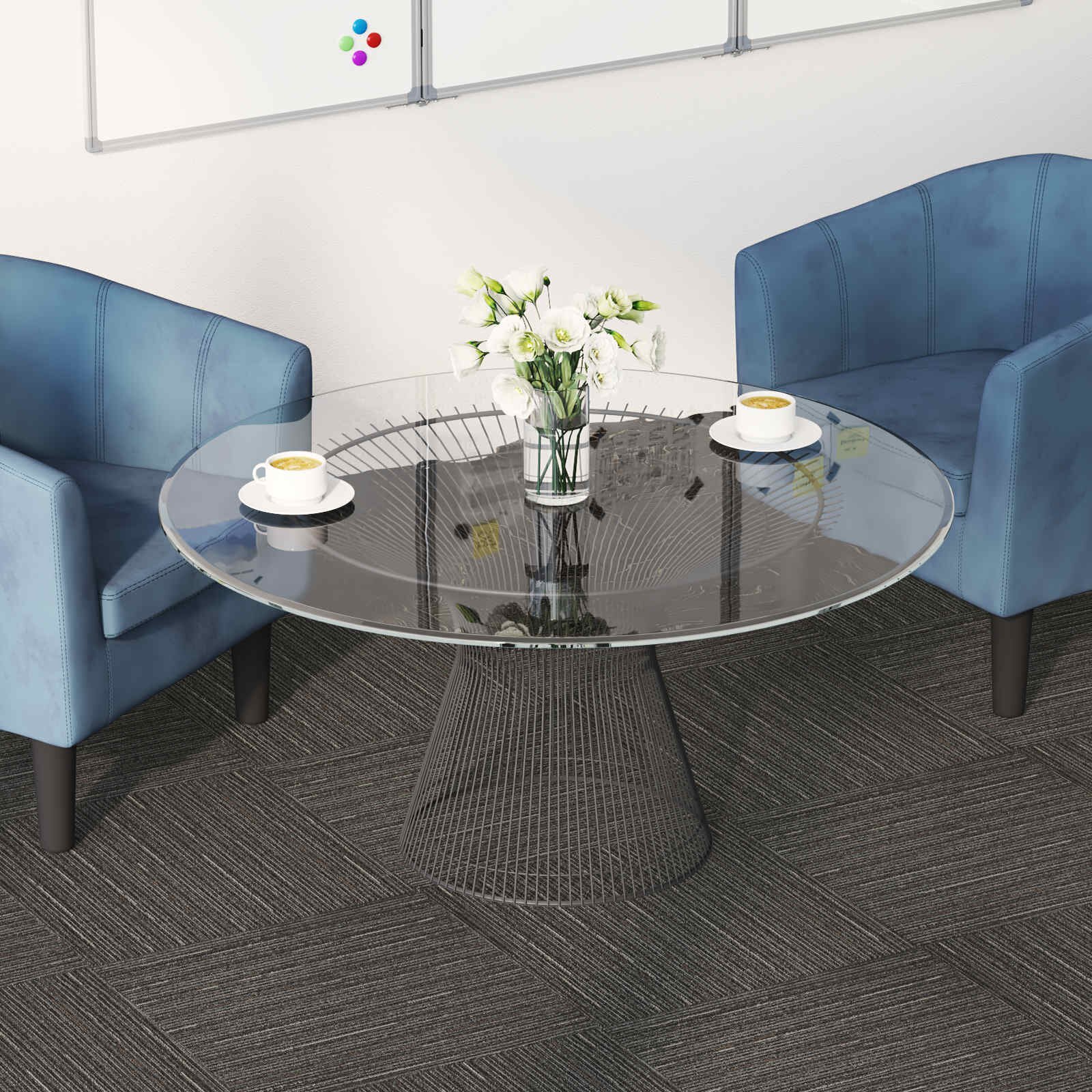 vidaXL Килимна плочка Лентист тъмен кафяв 50 x 50 cm 20 бр. ПП и Битум