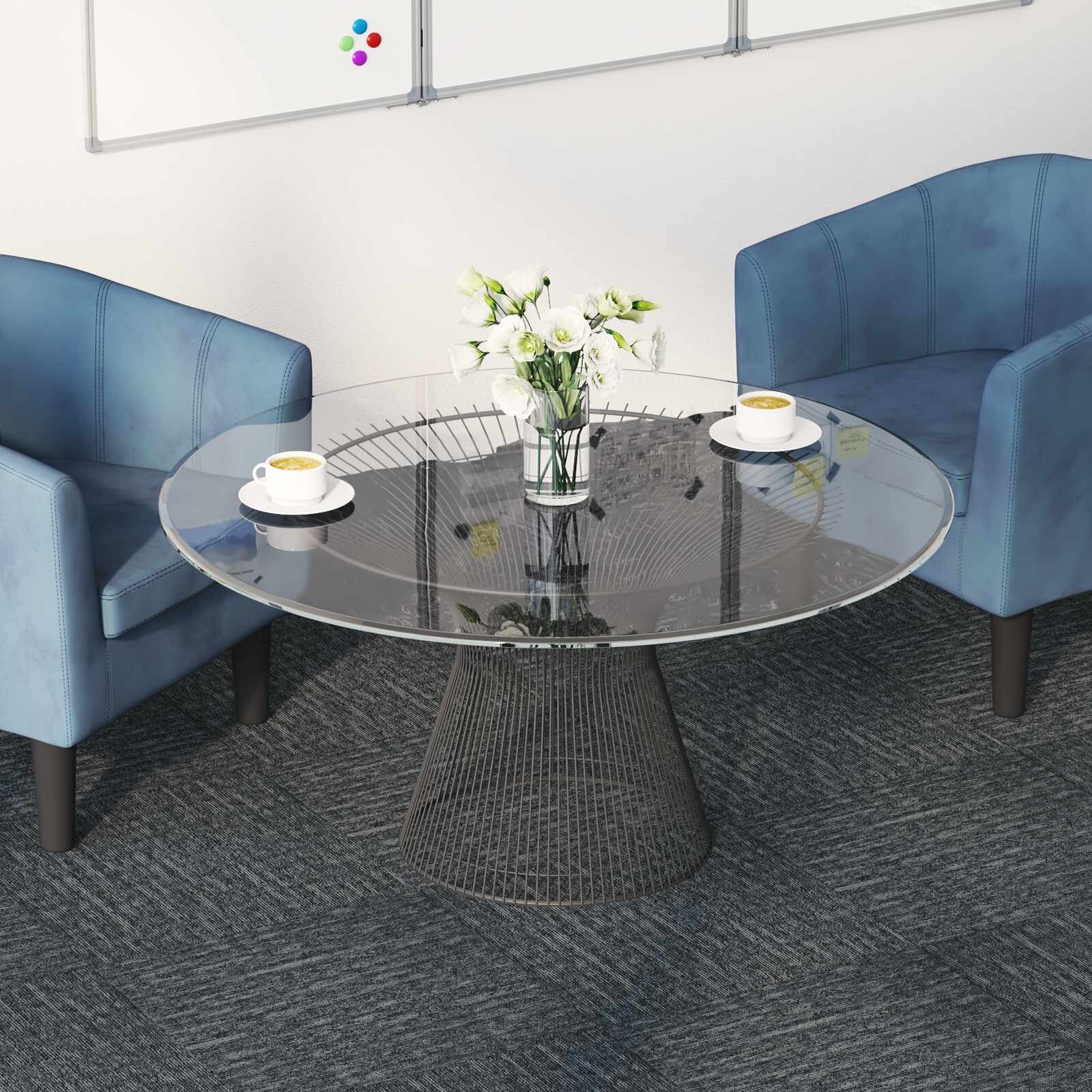 vidaXL Килимна плочка Небесносиво 50 x 50 cm 36 бр. ПП и Битум