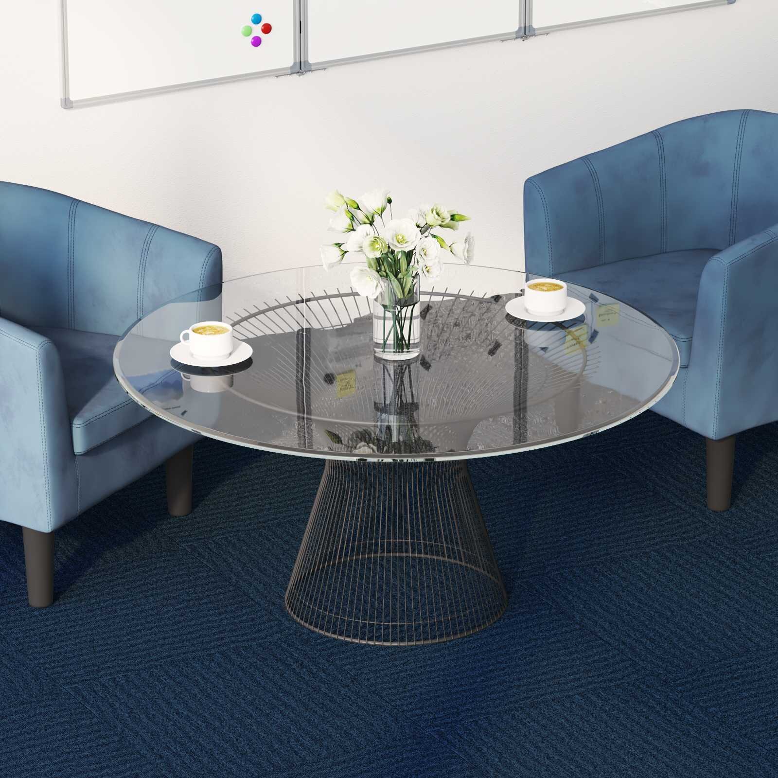 vidaXL Килимна плочка Синьо 50 x 50 cm 36 бр. ПП и Битум
