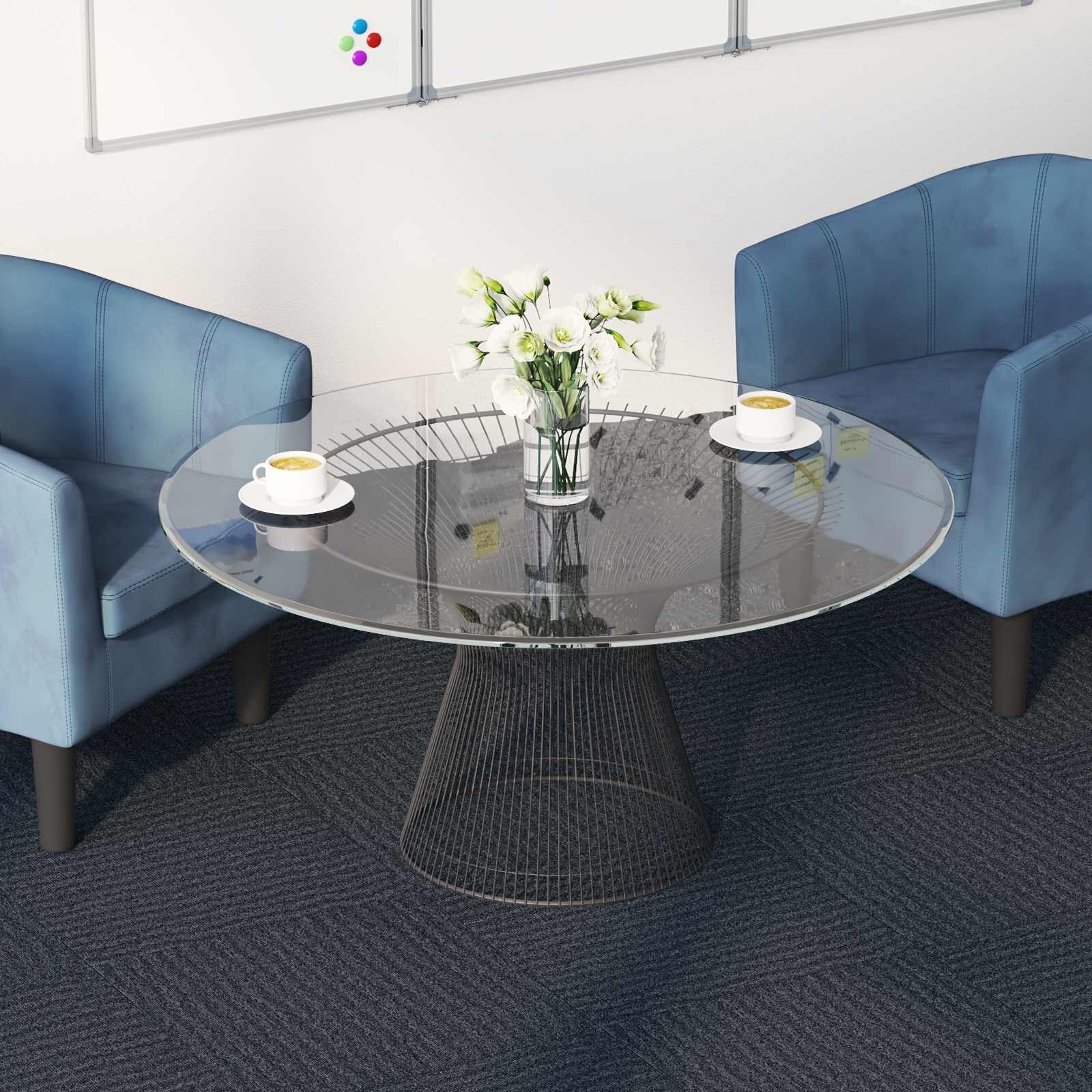 vidaXL Килимна плочка Синьо сиво 50 x 50 cm 36 бр. ПП и Битум