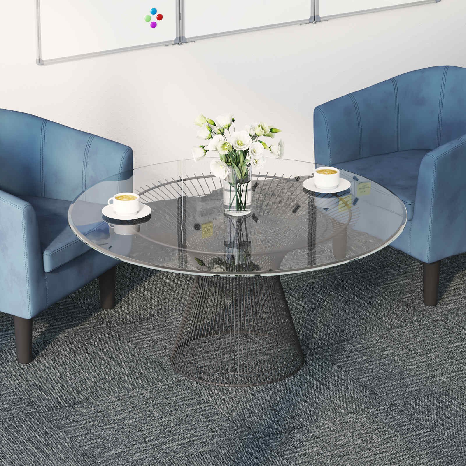 vidaXL Килимна плочка Скалисто сиво 50 x 50 cm 4 бр. ПП и Битум
