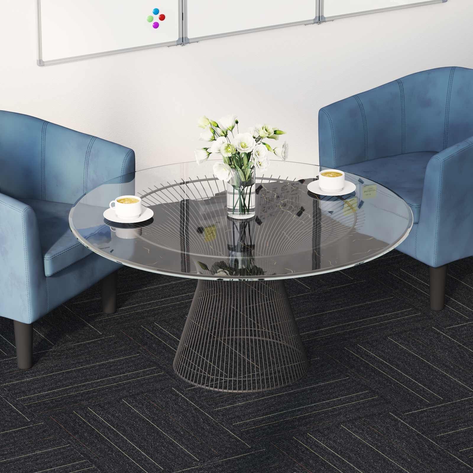 vidaXL Килимна плочка Тъмносив с ивици 50 x 50 cm 36 бр. ПП и Битум