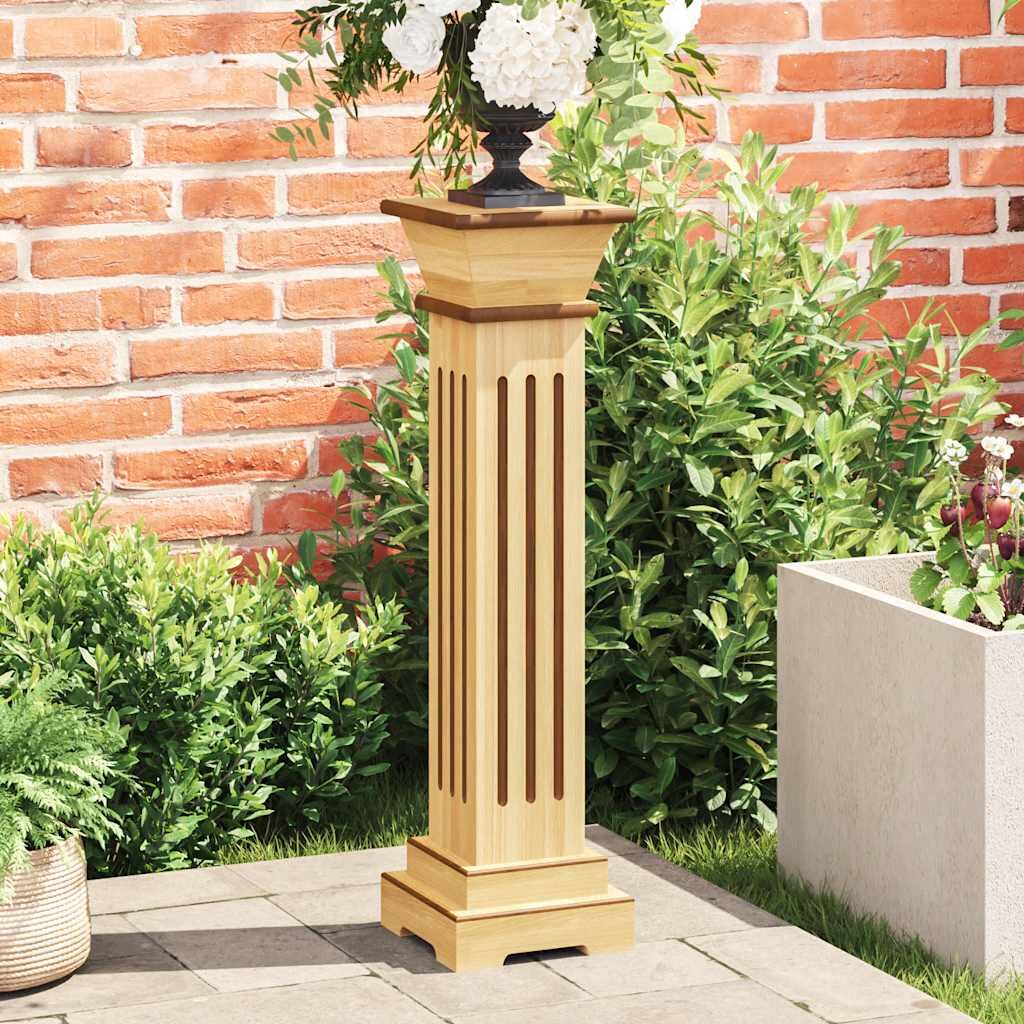 vidaXL Класическа стойка за цветя квадрат светло дърво 17x17x66 см МДФ