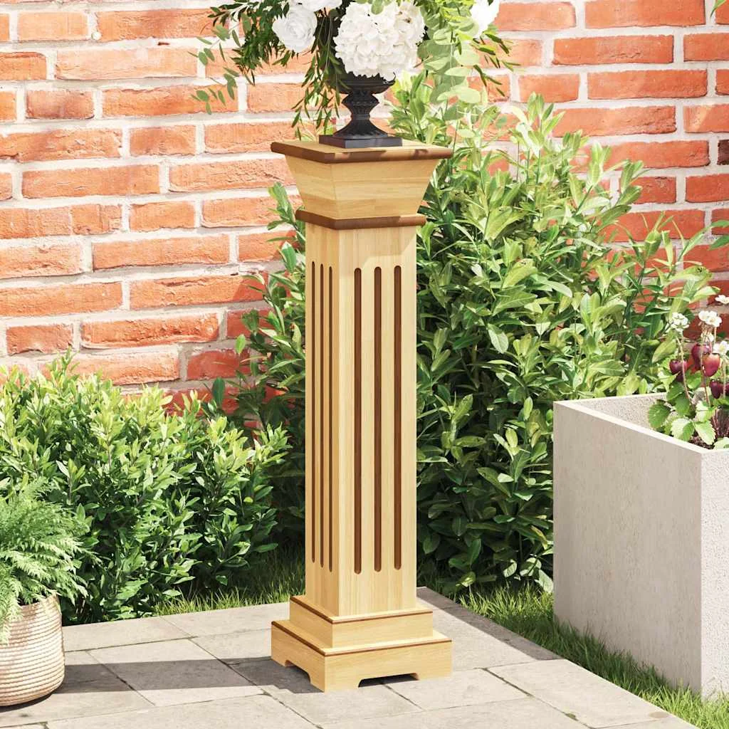 vidaXL Класическа стойка за цветя квадрат светло дърво 17x17x66 см МДФ