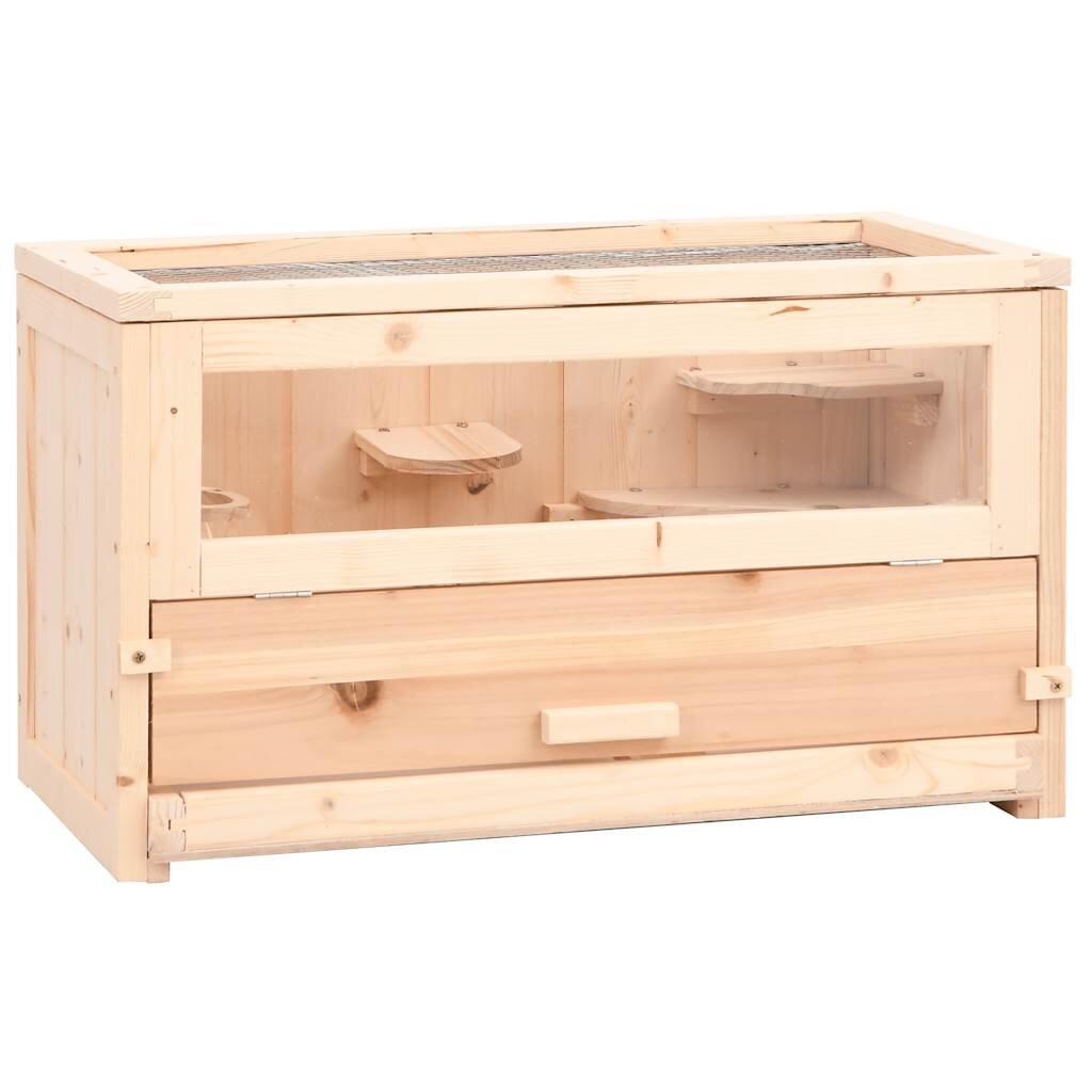 vidaXL Клетка за хамстери 60x30x35 см масивна ела