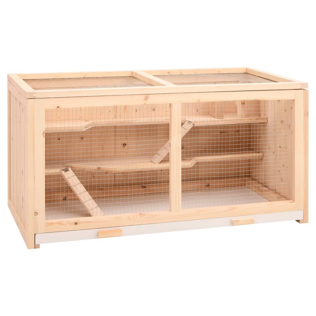 vidaXL Клетка за хамстери 895x45x45 см масивна дървесина ела