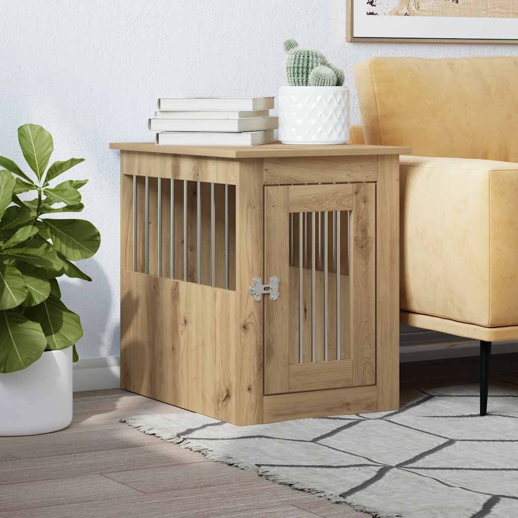 vidaXL Клетка за куче мебел дъб артизан 45x62x59 см инженерно дърво
