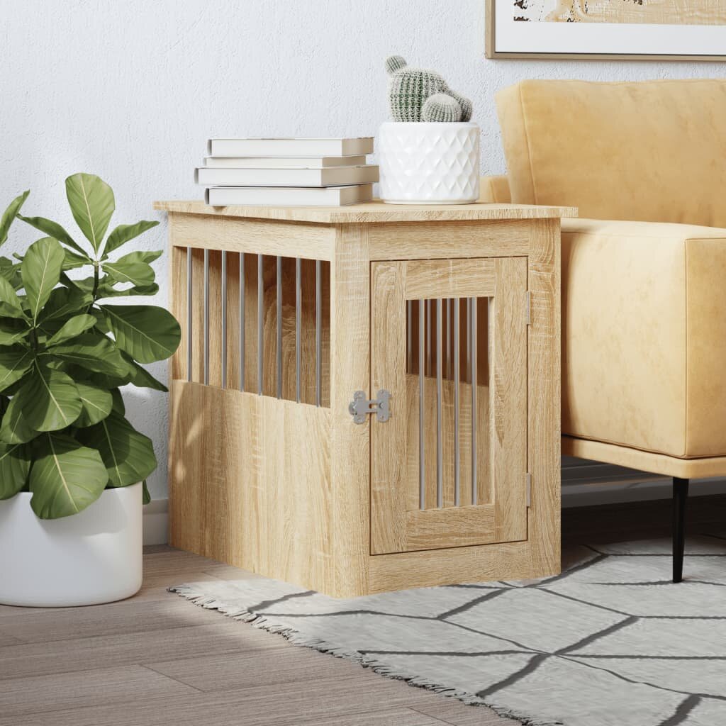 vidaXL Клетка за куче мебел сонома дъб 45x62x59 см инженерно дърво