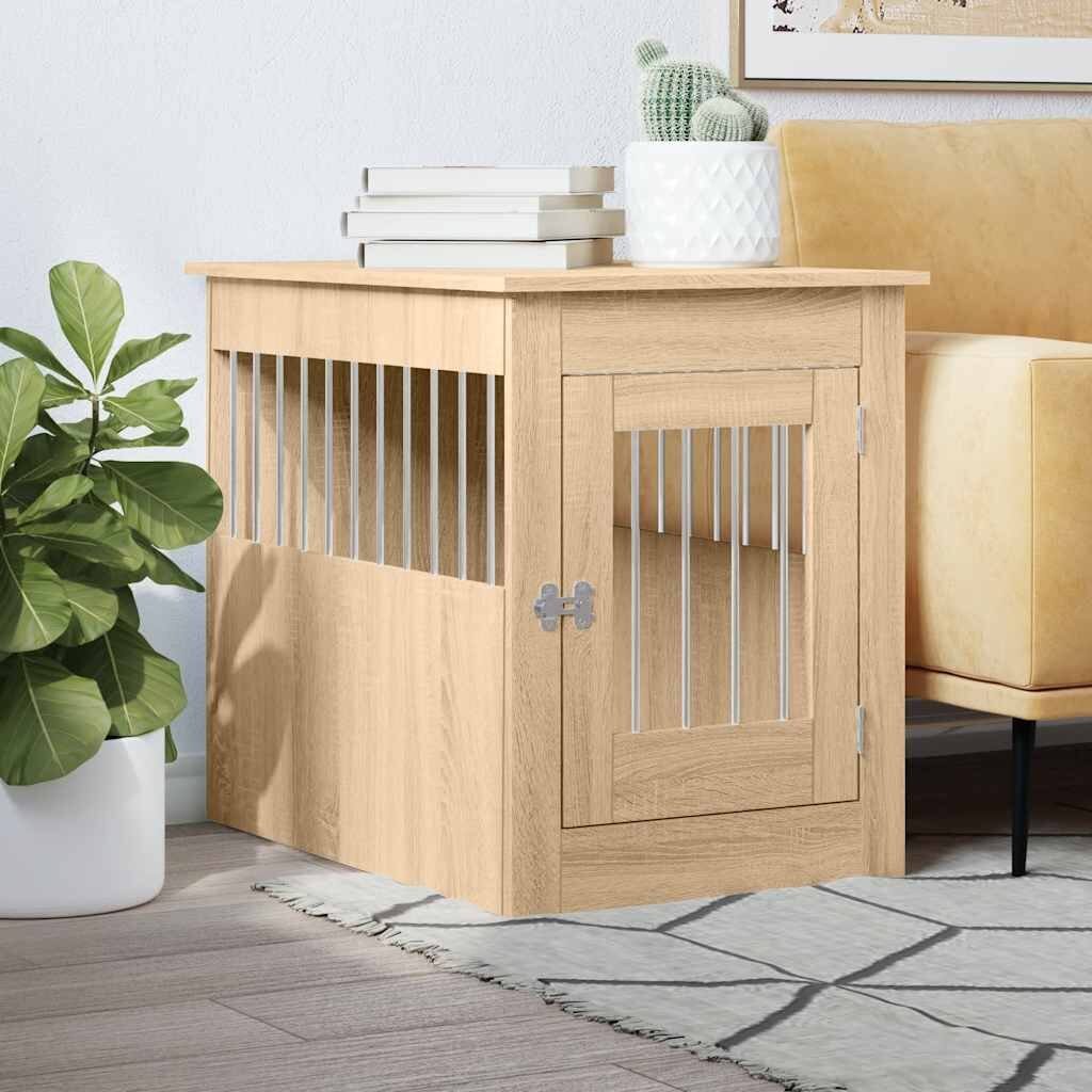 vidaXL Клетка за куче мебел сонома дъб 55x80x68 см инженерно дърво