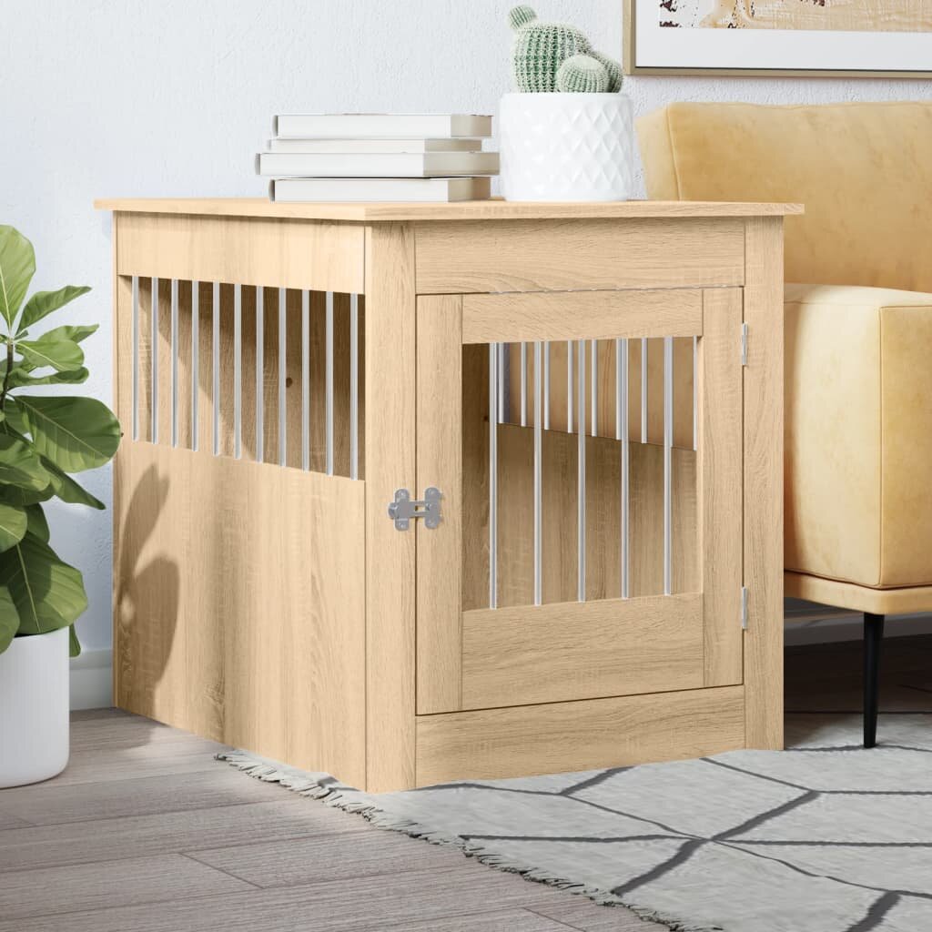 vidaXL Клетка за куче мебел сонома дъб 645x80x71см инженерно дърво