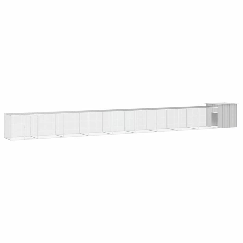 vidaXL Клетка за пилета сива 1000x91x100 см поцинкована стомана