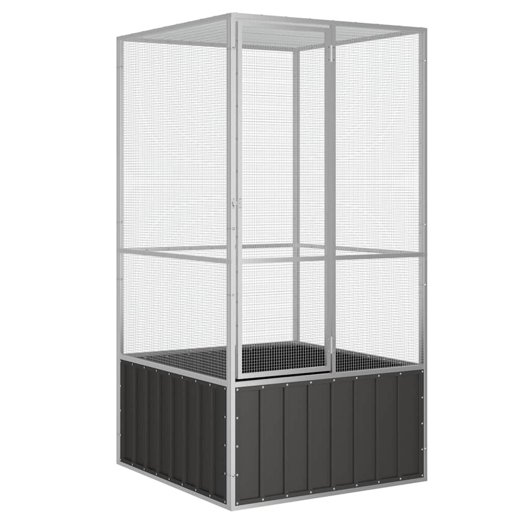 vidaXL Клетка за птици антрацит 111x107x2115 см поцинкована стомана