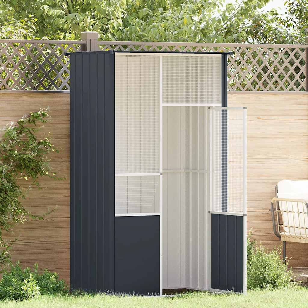 vidaXL Клетка за птици антрацит 115x78x200 см поцинкована стомана
