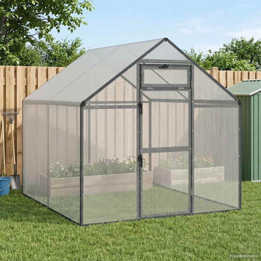 vidaXL Клетка за птици Антрацит 1815 x 221 x 1735 см