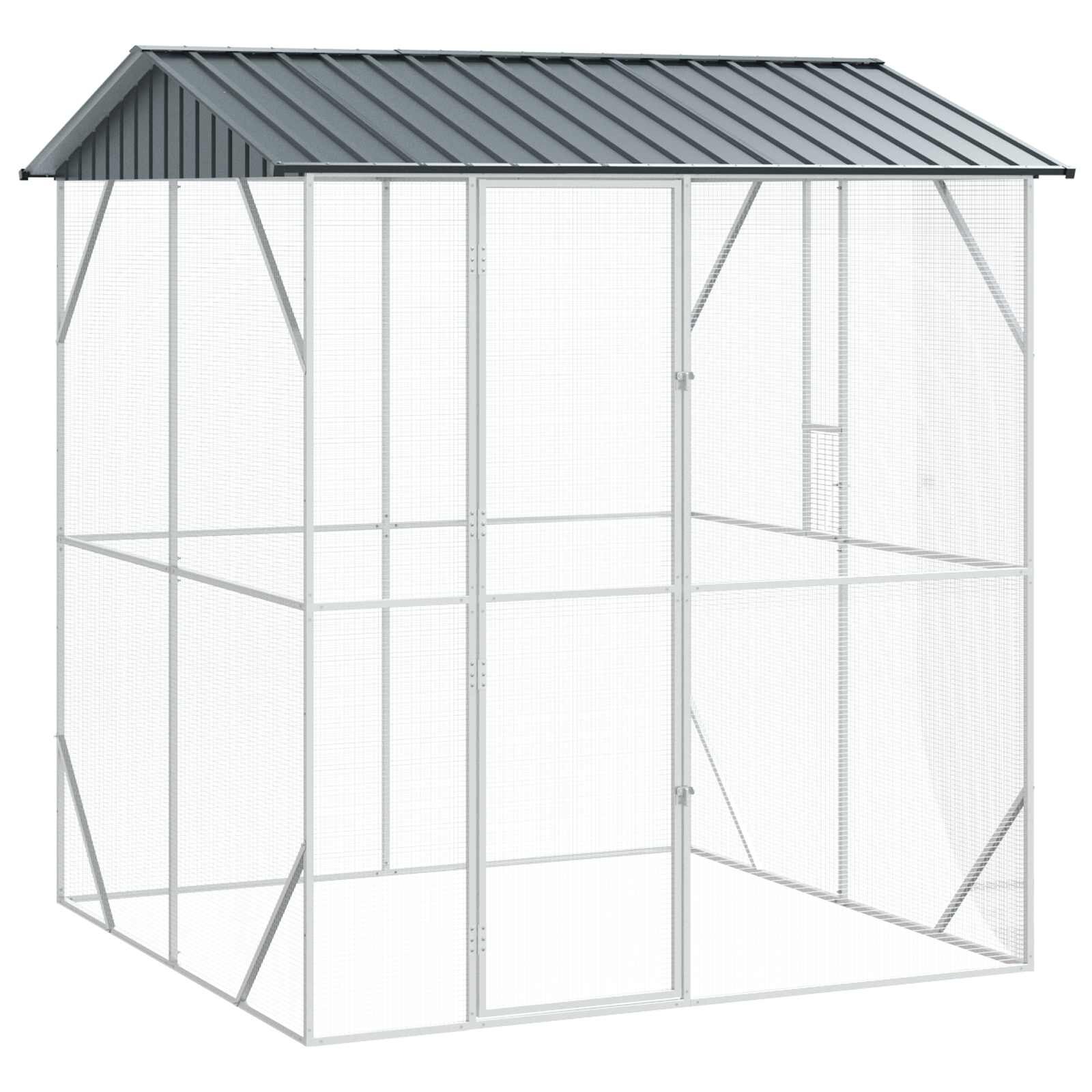 vidaXL Клетка за птици Антрацит 215 x 208 x 247 см