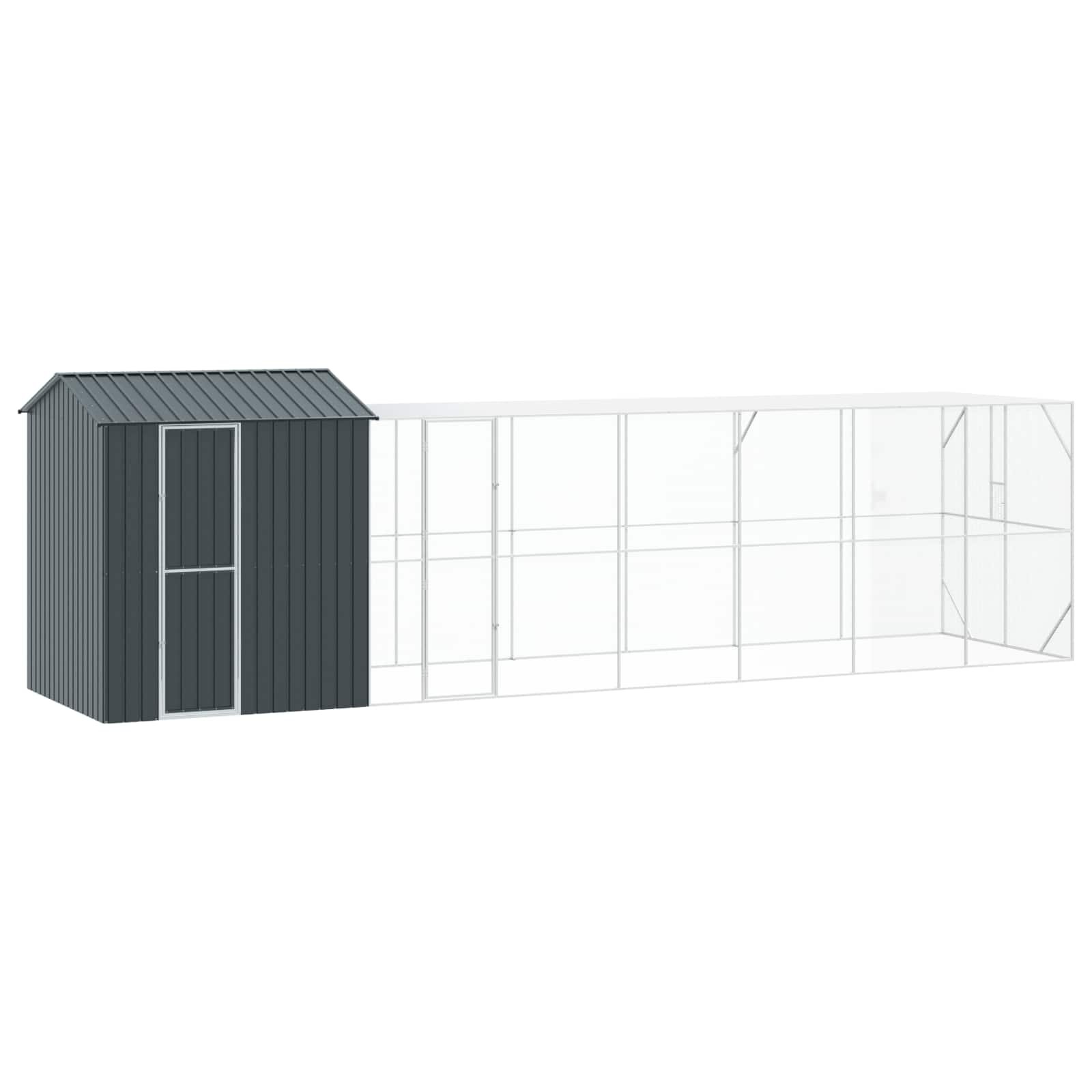 vidaXL Клетка за птици със съхранение Антрацит 824 x 208 x 247 см