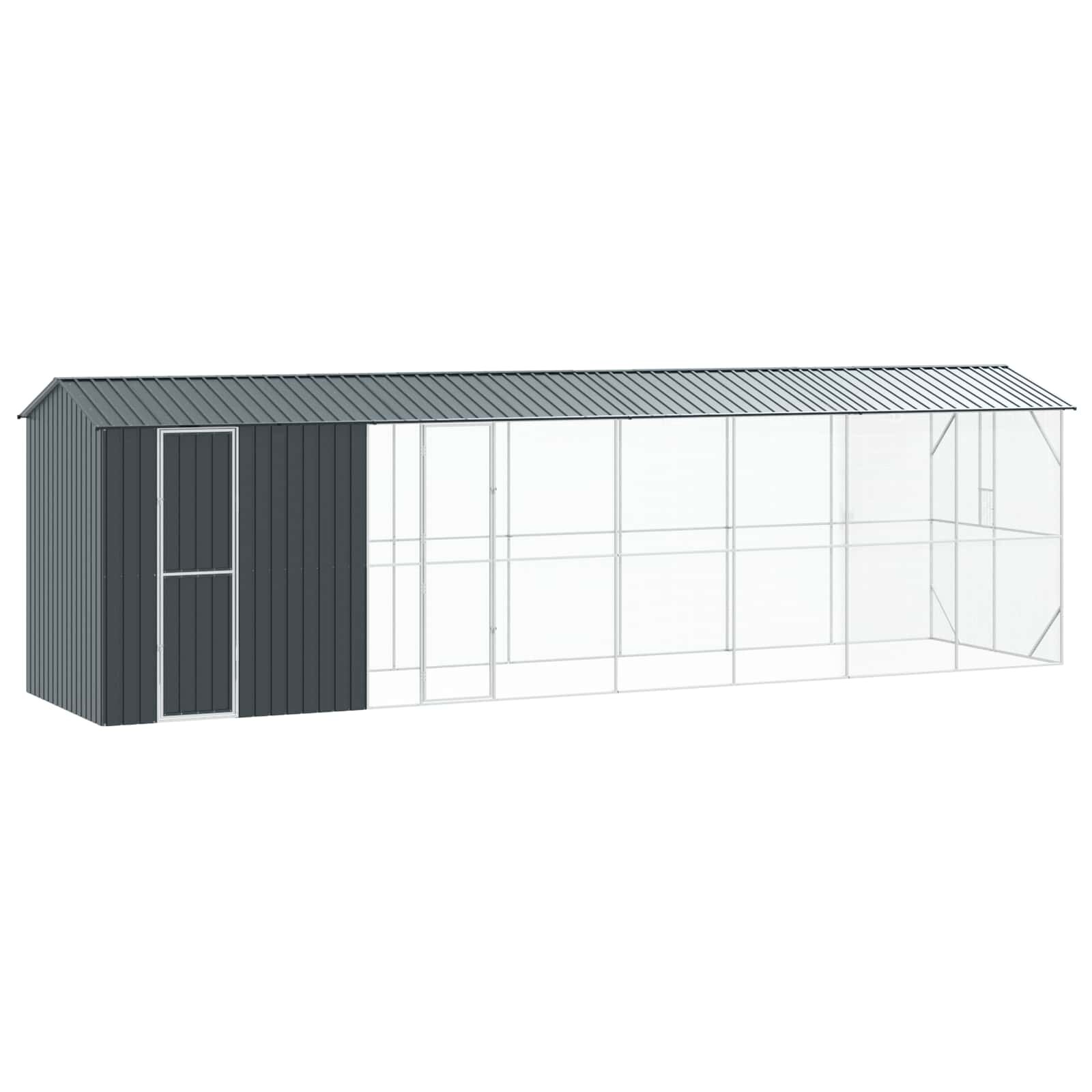 vidaXL Клетка за птици със съхранение Антрацит 860 x 208 x 247 см
