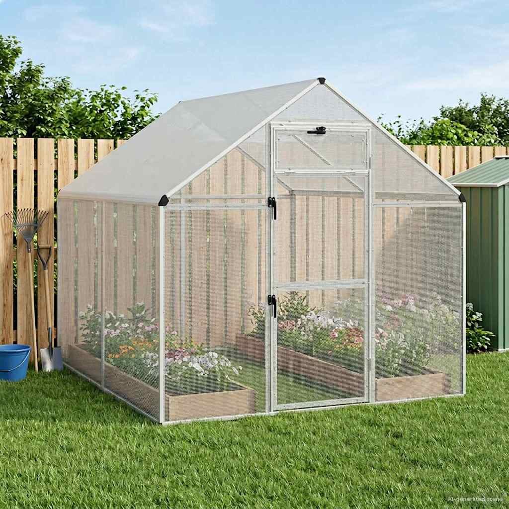 vidaXL Клетка за птици Сребристо 1815 x 221 x 1735 см