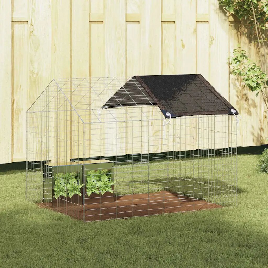 vidaXL Клетка за заек Сребрист 100 x 78 x 78 см Галванизирана стомана