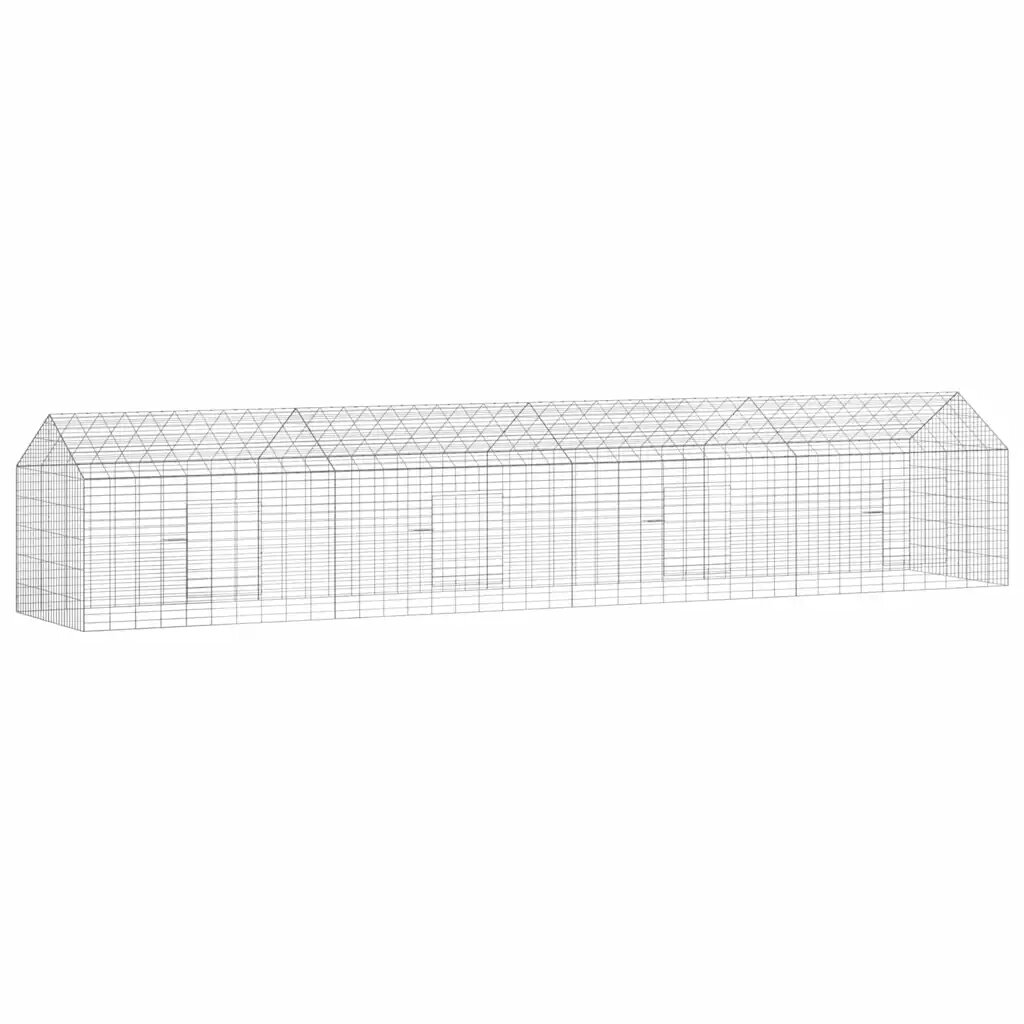 vidaXL Клетка за заек Сребрист 400 x 78 x 78 см Галванизирана стомана