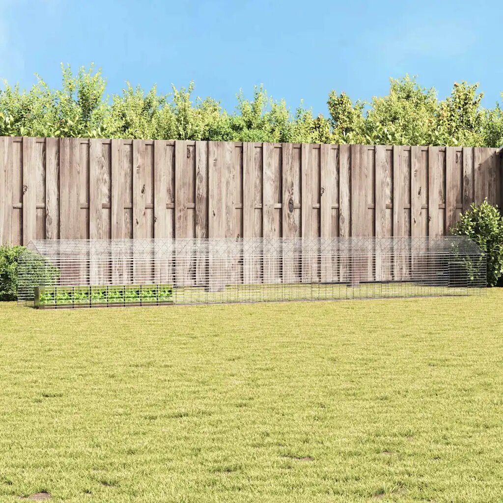 vidaXL Клетка за заек Сребрист 600 x 78 x 78 см Галванизирана стомана