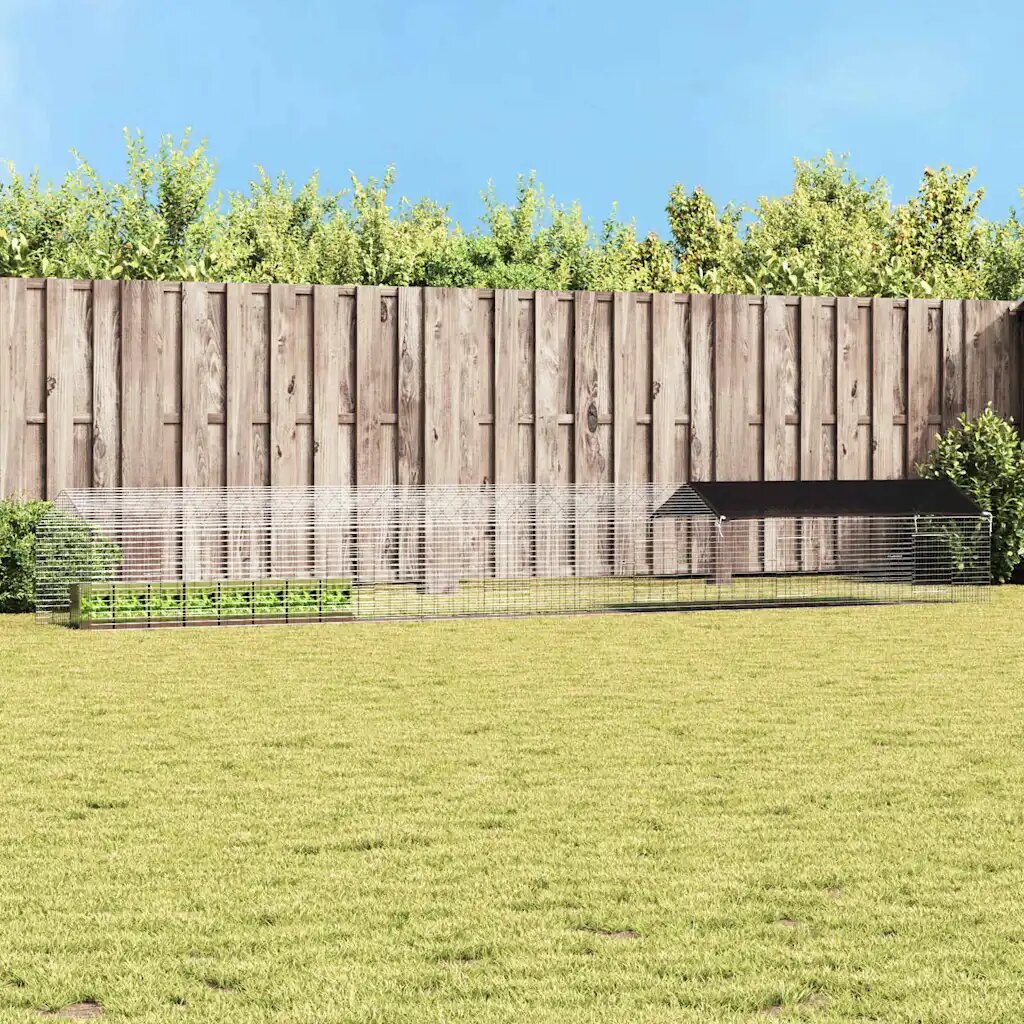 vidaXL Клетка за заек Сребрист 600 x 78 x 78 см Галванизирана стомана