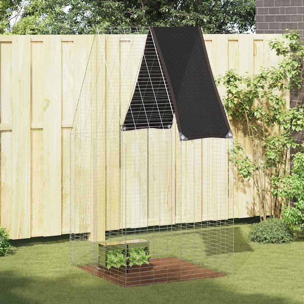 vidaXL Клетка за заек Сребристо 100 x 100 x 210 см Поцинкована стомана