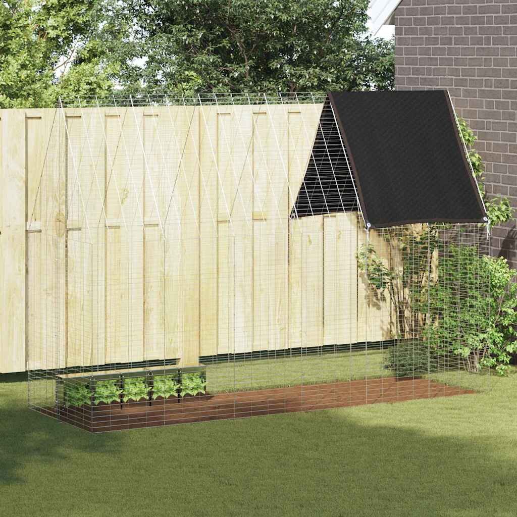vidaXL Клетка за заек Сребристо 300 x 100 x 210 см Поцинкована стомана