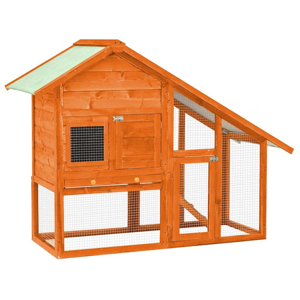 vidaXL Клетка за зайци 140x63x120 см чам масив