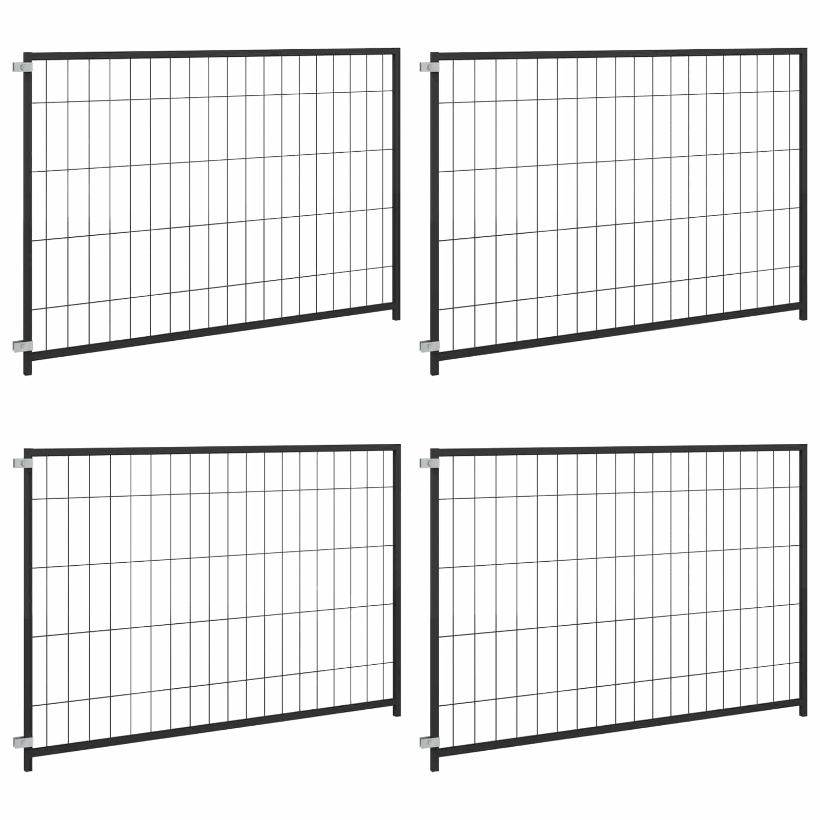 vidaXL Клетка за животни без врата Черно 300 x 100 x 70 cm Стомана