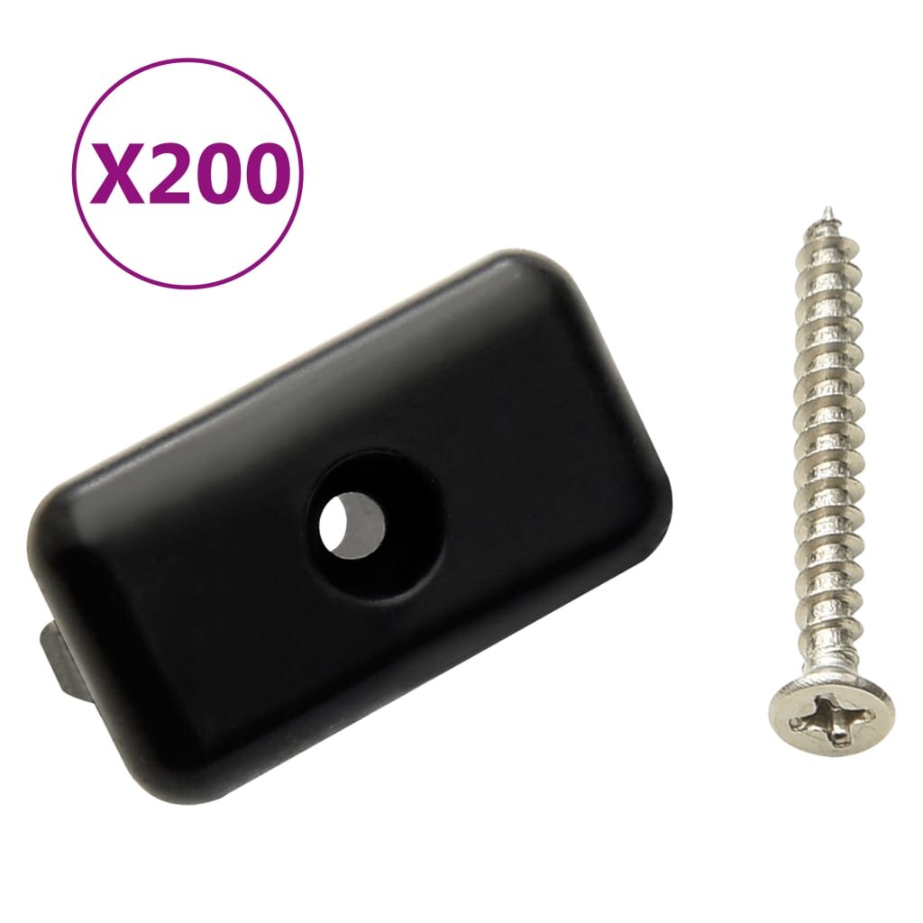 vidaXL Клипсове за декинг с винтове 200 бр пластмаса и инокс 304