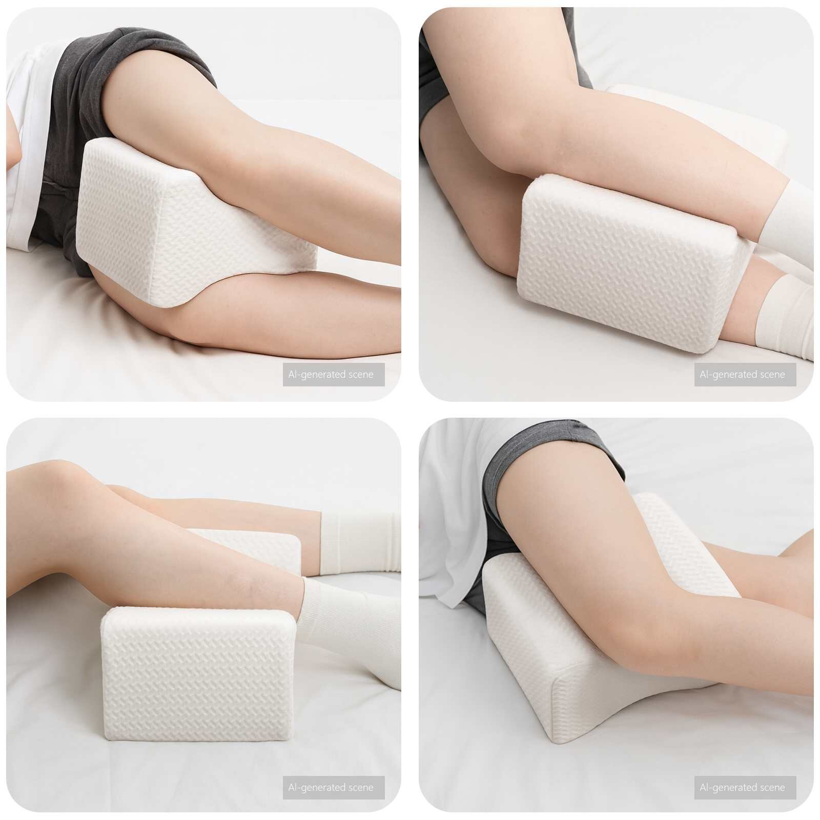vidaXL Knee Pillow Бял Мемори пяна и полиестер 26 x 215 x 15 см